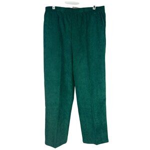 Alfred Dunner Classics Proportioned Short Emerald Green Corduroy Pants Size 12